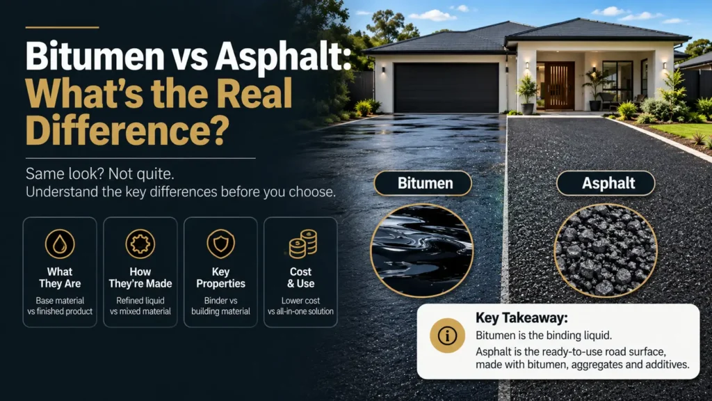 asphalt and bitumen inforgraphic showing difference